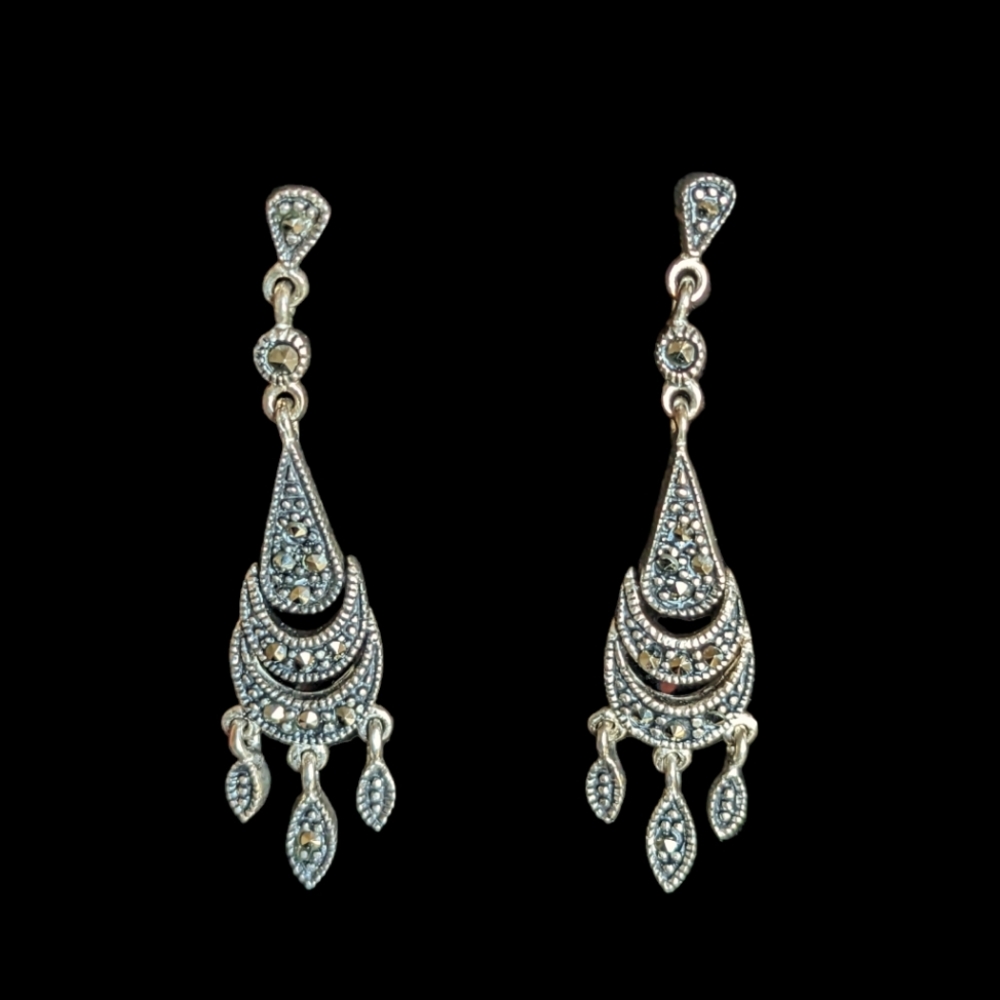 Beautiful sterling silver and marcasite earrings